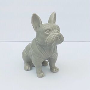 Decorative Gray French Bulldog Sculpture Statue Home Decor Ceramic